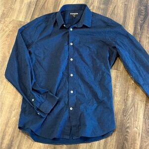 Men’s Navy Blue Polka Dot Shirt